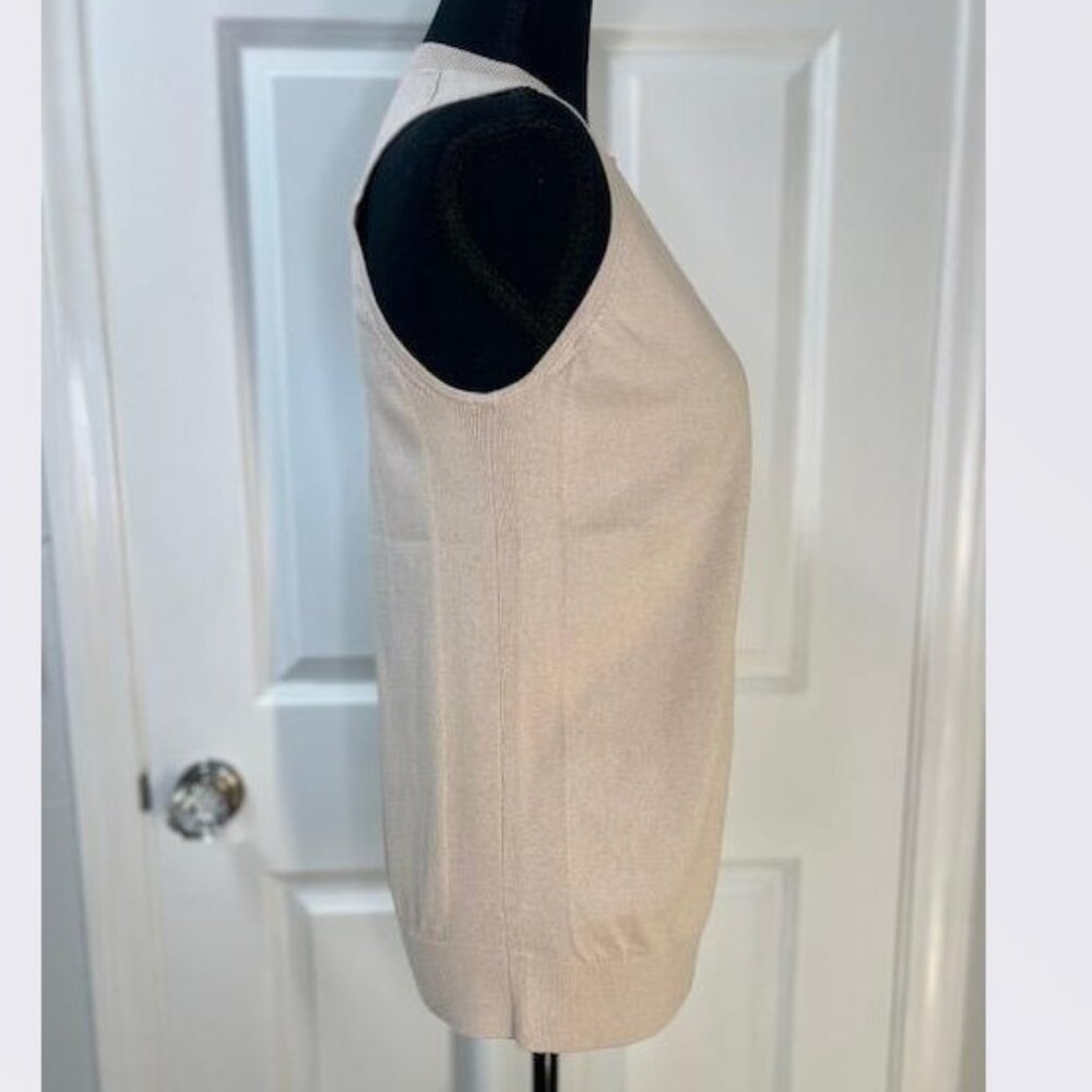 By Anthropologie Cashmere Blend Cardigan Sweater Tank in Cream –Size Small – NWT - Picture 7 of 9